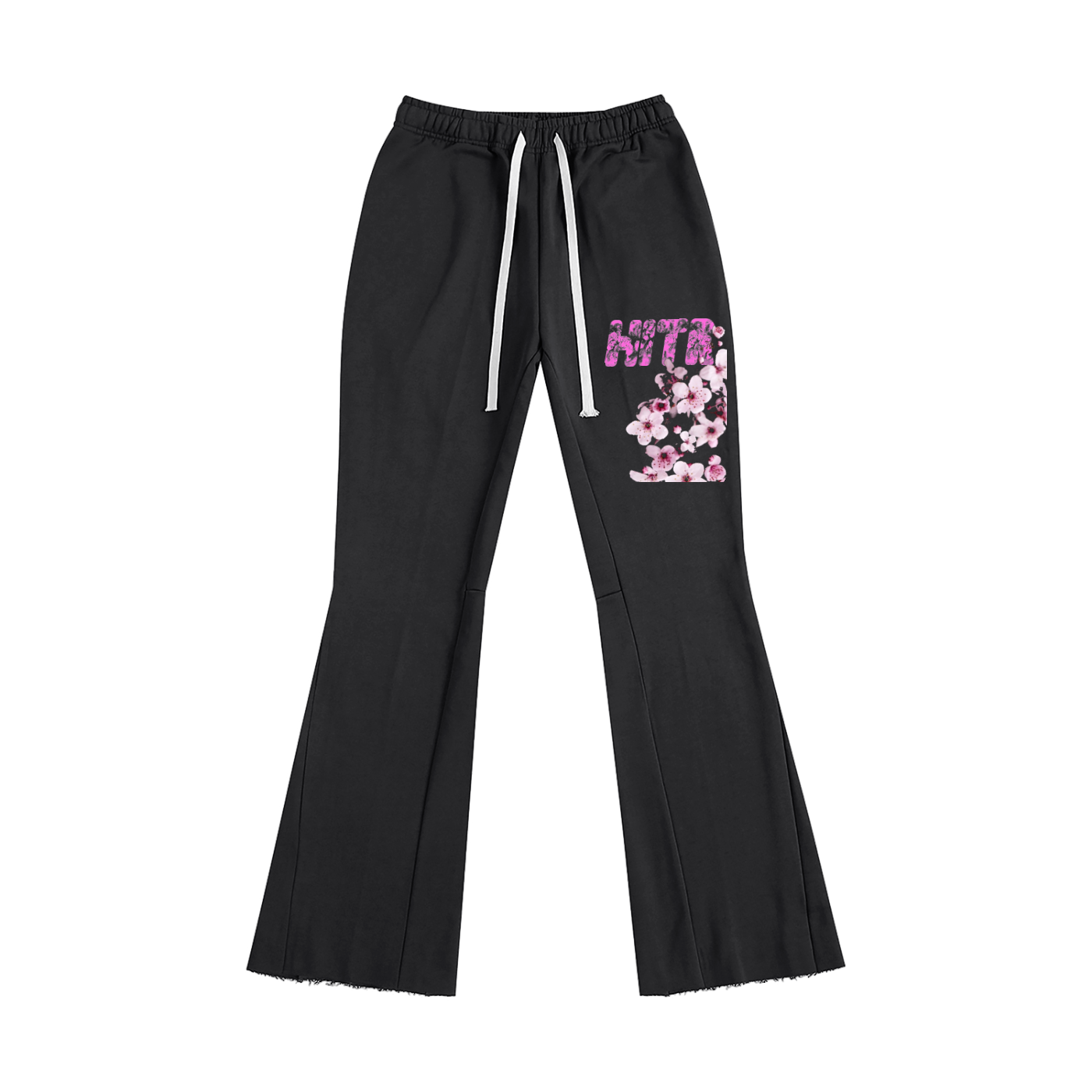 HITR. ‘Cherry Blossom’ Black Flared Sweatpants